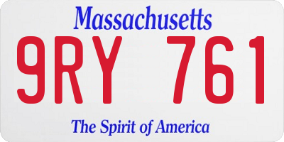 MA license plate 9RY761