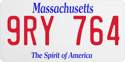 MA license plate 9RY764