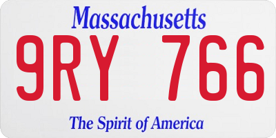 MA license plate 9RY766