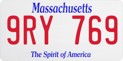 MA license plate 9RY769