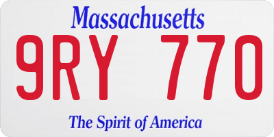 MA license plate 9RY770