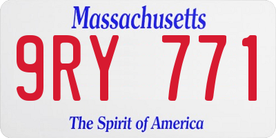MA license plate 9RY771