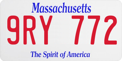 MA license plate 9RY772
