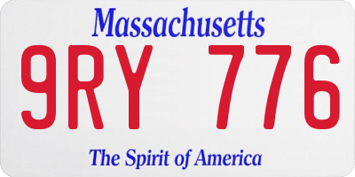 MA license plate 9RY776