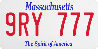 MA license plate 9RY777
