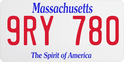 MA license plate 9RY780