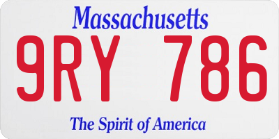 MA license plate 9RY786
