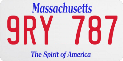 MA license plate 9RY787