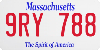 MA license plate 9RY788