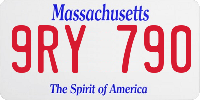 MA license plate 9RY790