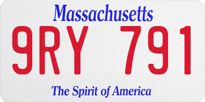 MA license plate 9RY791