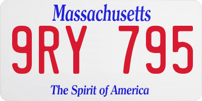 MA license plate 9RY795