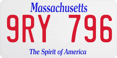 MA license plate 9RY796