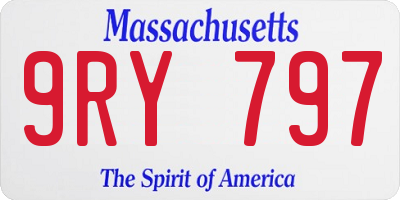 MA license plate 9RY797