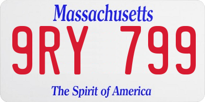 MA license plate 9RY799