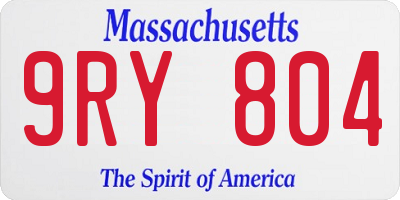 MA license plate 9RY804