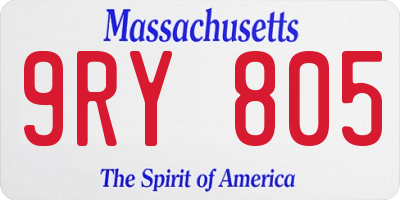 MA license plate 9RY805