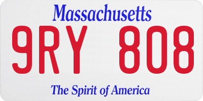 MA license plate 9RY808