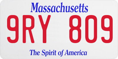 MA license plate 9RY809