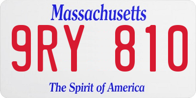 MA license plate 9RY810