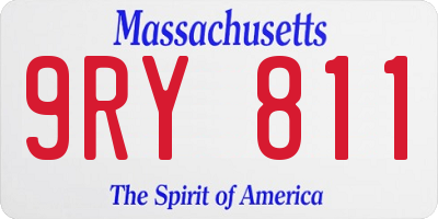 MA license plate 9RY811