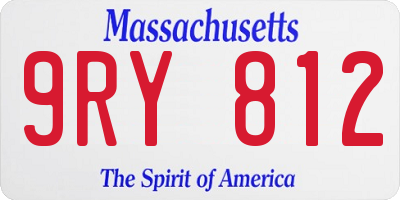 MA license plate 9RY812
