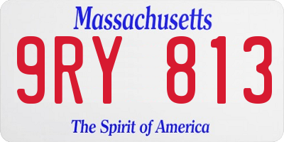MA license plate 9RY813