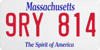 MA license plate 9RY814