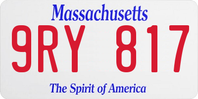 MA license plate 9RY817