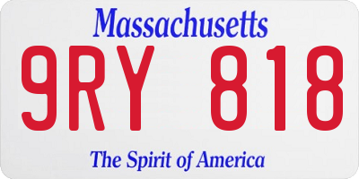 MA license plate 9RY818