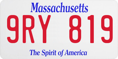 MA license plate 9RY819
