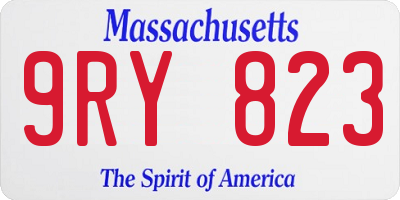 MA license plate 9RY823