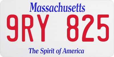 MA license plate 9RY825