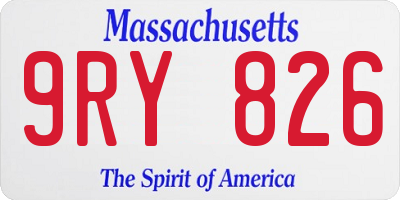 MA license plate 9RY826