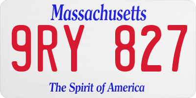 MA license plate 9RY827
