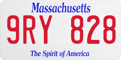 MA license plate 9RY828