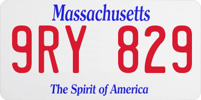 MA license plate 9RY829