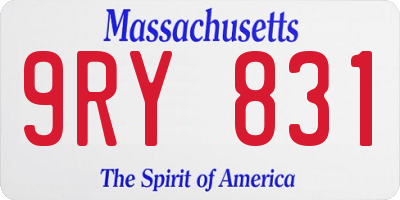 MA license plate 9RY831