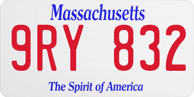 MA license plate 9RY832