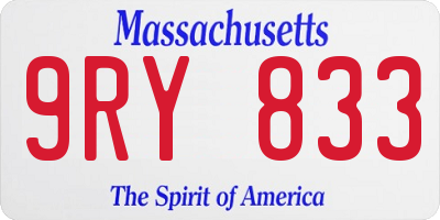 MA license plate 9RY833