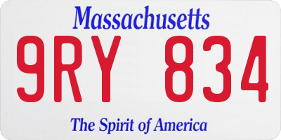 MA license plate 9RY834