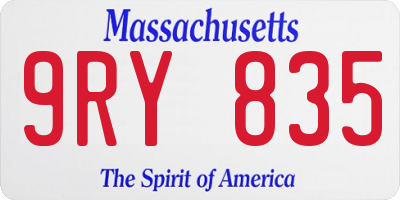 MA license plate 9RY835