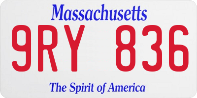 MA license plate 9RY836