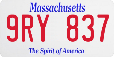 MA license plate 9RY837