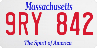 MA license plate 9RY842