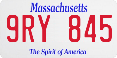 MA license plate 9RY845