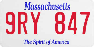 MA license plate 9RY847