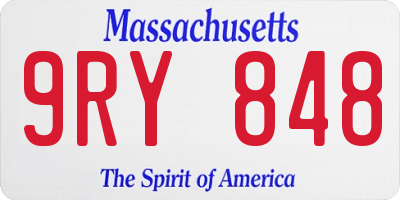 MA license plate 9RY848