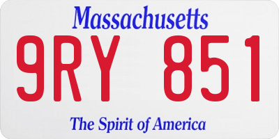 MA license plate 9RY851