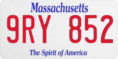 MA license plate 9RY852